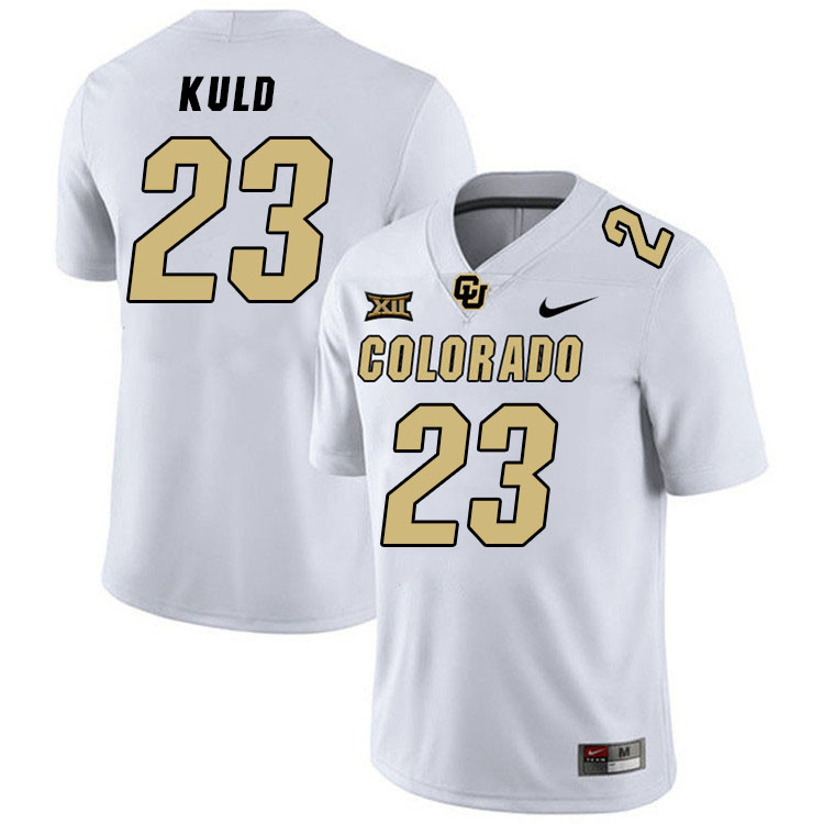 Colorado Buffaloes #23 Gavin Kuld Big 12 Conference College Football Jerseys Stitched Sale-White